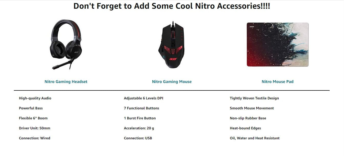 acer nitro 5 gaming laptop specs