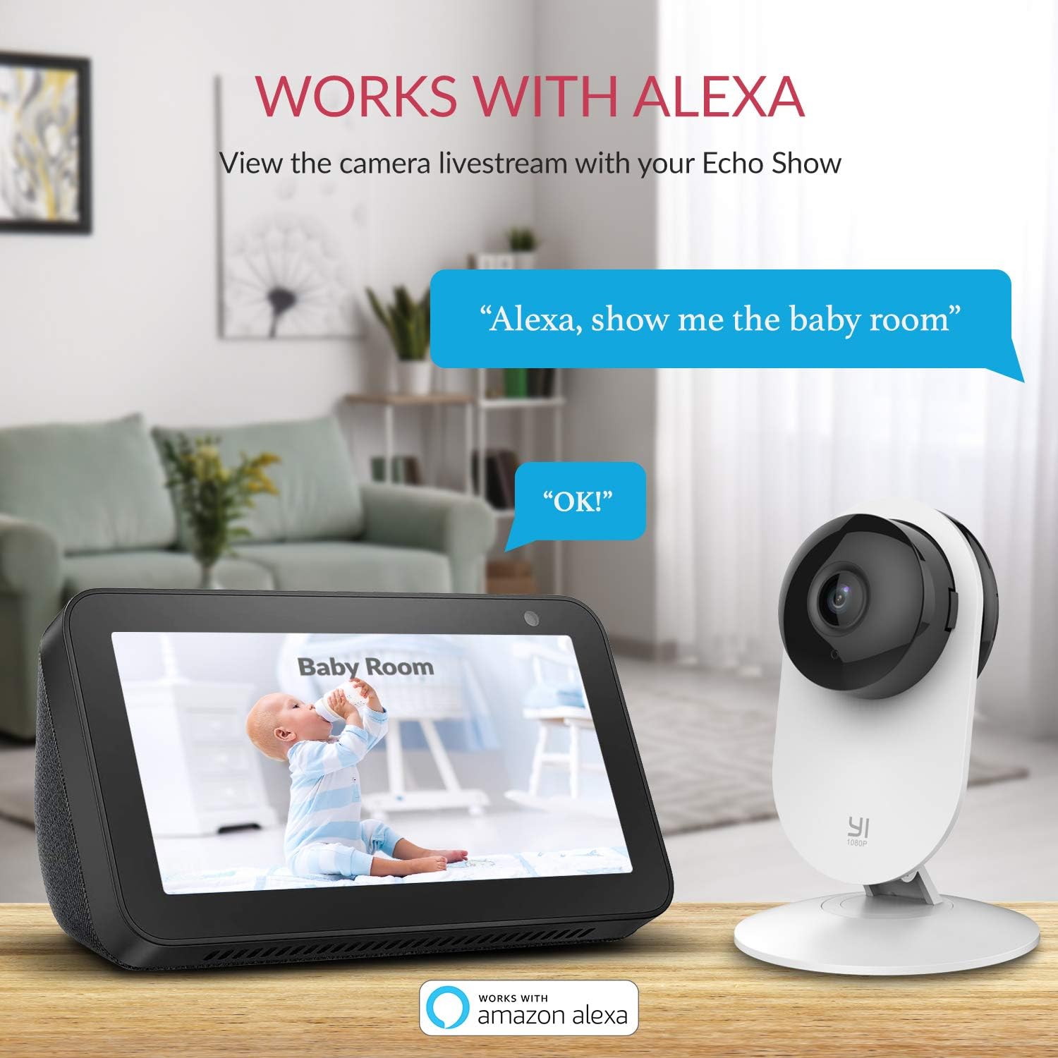 Pet Cat Dog Cam, Works with Alexa and Google